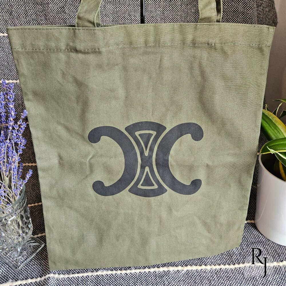 Celine Triomphe Tote Bag Eco Bag – NWT- Khaki olive green